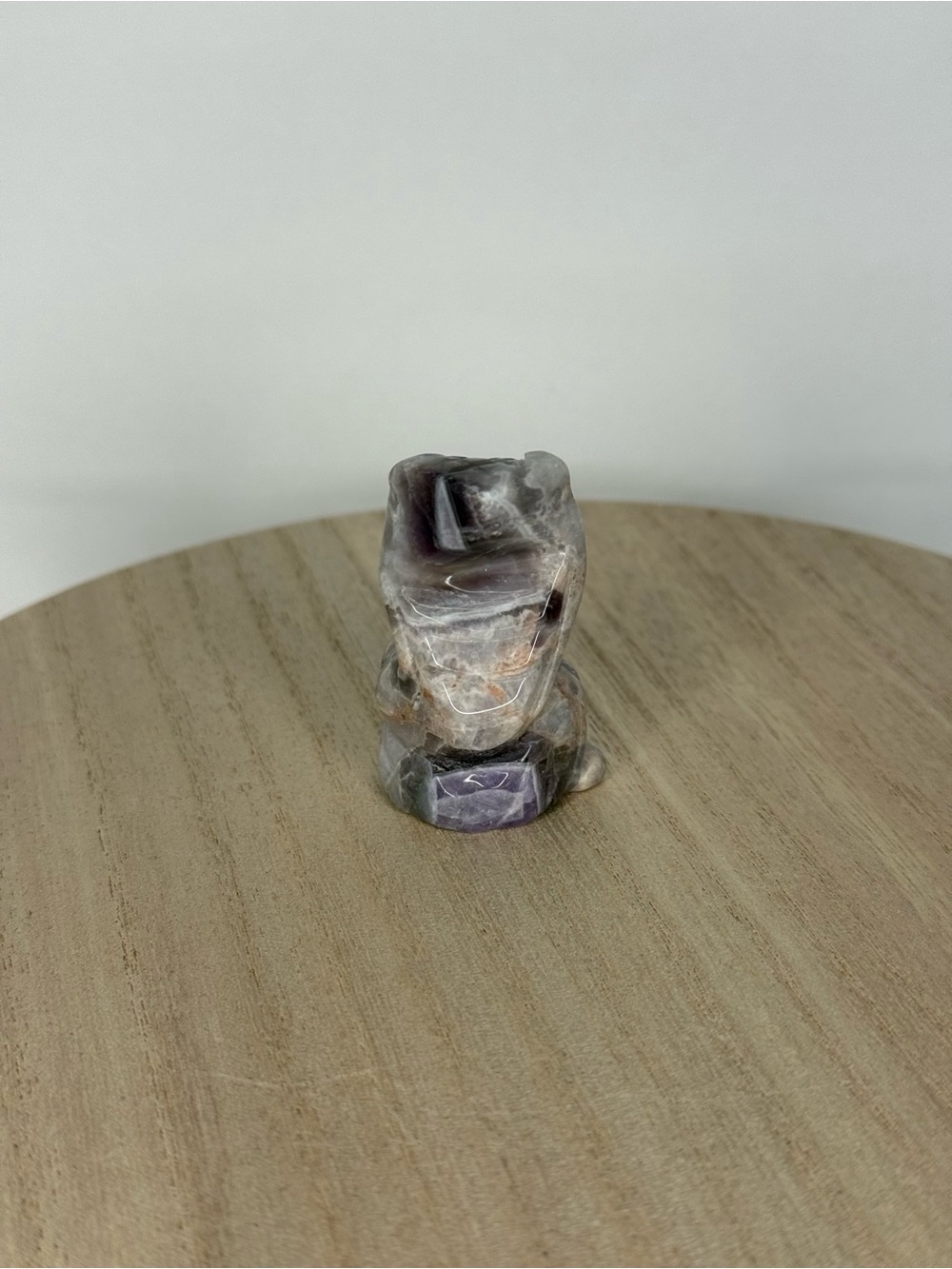 Purple Fluorite Snake Carving | Natural Banded Fluorite Crystal | Hand Carved